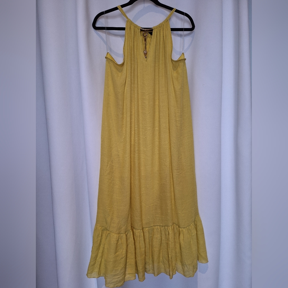 Mlle Gabrielle yellow midi sundress NWT size 1X